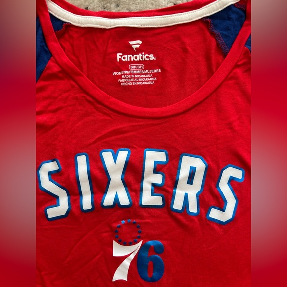 Fanatics Authentic Philadelphia 76ers Sixers Long Sleeve Shirt NBA Women’s Sz S - Picture 3 of 5